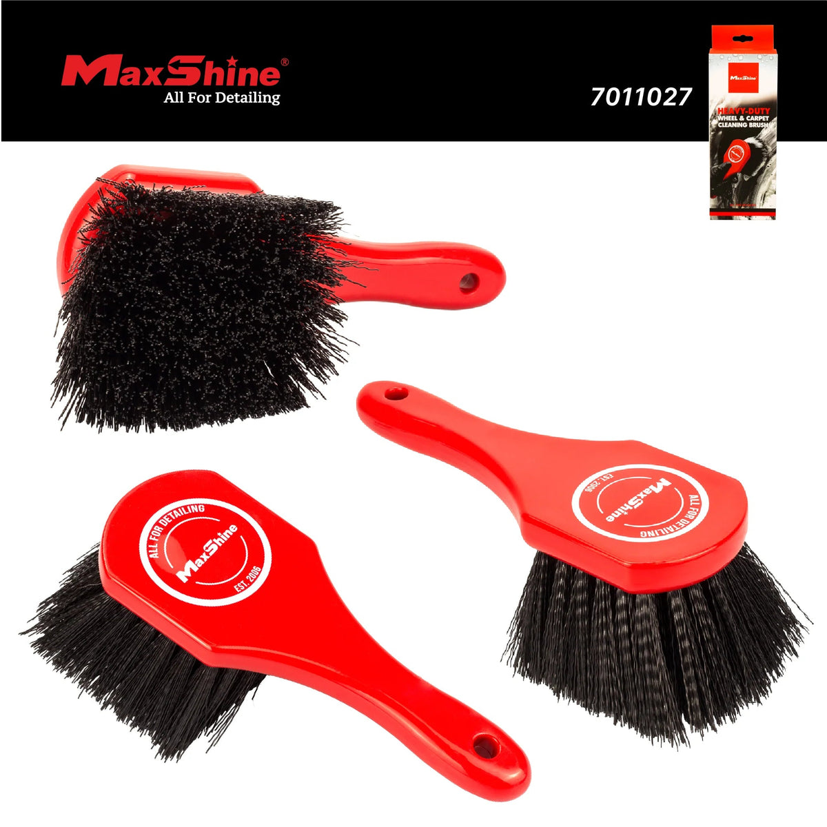 Maxshine Heavy-Duty Wheel and Carpet Cleaning Brush-Tyre Brush-Maxshine-Detailing Shed