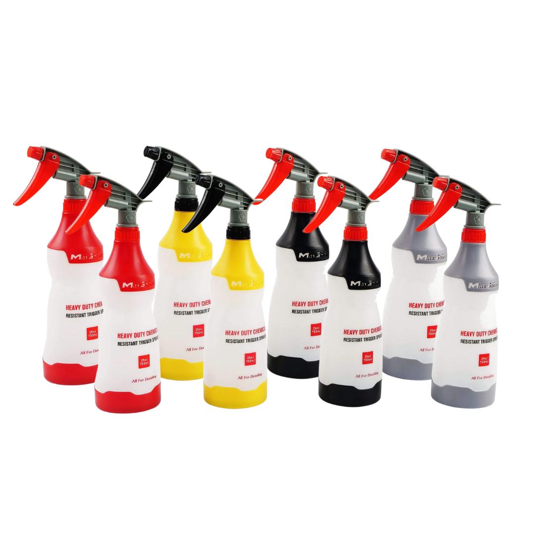 Maxshine Heavy Duty Chemical Resistant Empty Bottle Trigger Sprayer 750ml Kit-Spray Bottle and Trigger-Maxshine Bundle-8x Pack Multi-Colour-Detailing Shed