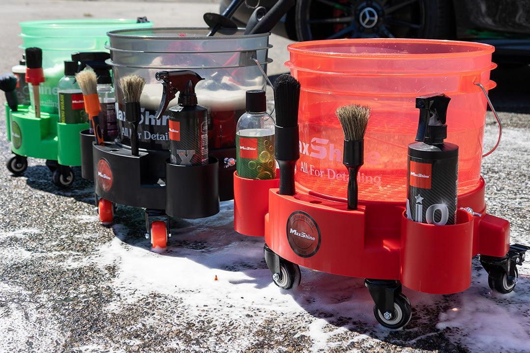 Maxshine Rolling Bucket Dolly Black/Red/Green-Wash Buckets-Maxshine-Detailing Shed