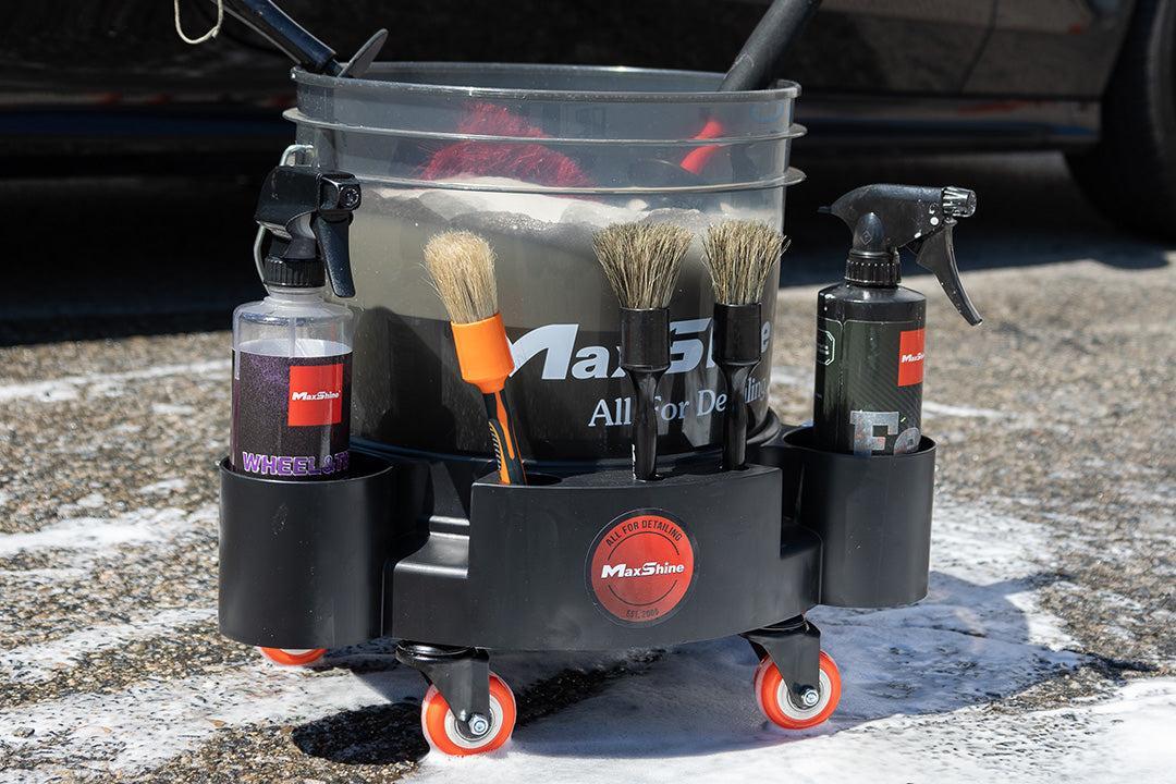 Maxshine Rolling Bucket Dolly Black/Red/Green-Wash Buckets-Maxshine-Detailing Shed