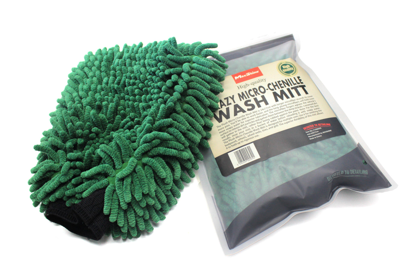 Maxshine Micro Chenille Wash Mitt - Green-Wash Mitt-Maxshine-1x Wash Mitt - Green-Detailing Shed